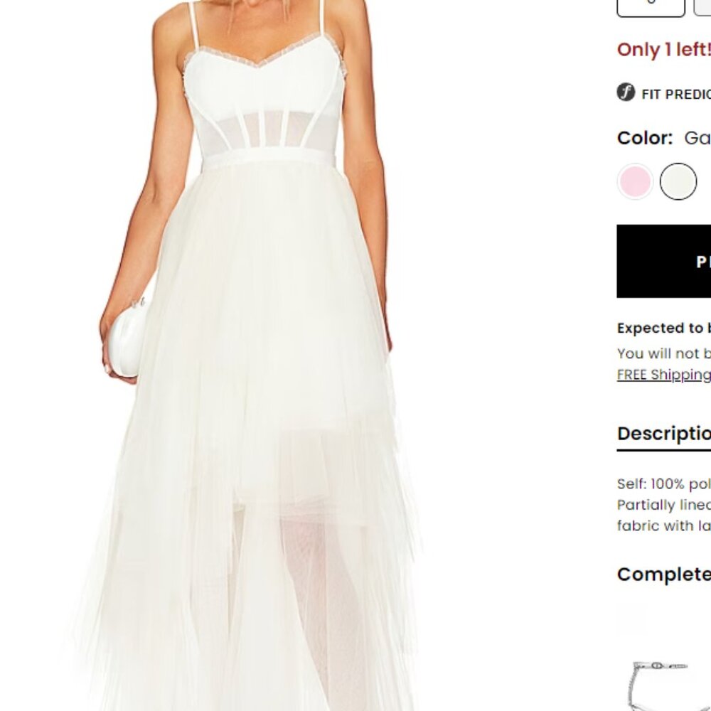 Revolve BCBGMAXAZRIA White Corset Tulle Gown - Wedding/Elopement/Prom/Formal
